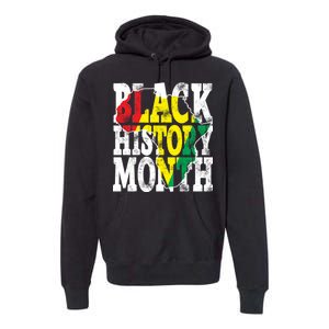 Black History Month Map Of Africa Premium Hoodie