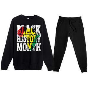 Black History Month Map Of Africa Premium Crewneck Sweatsuit Set