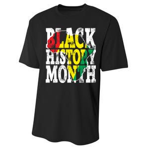 Black History Month Map Of Africa Performance Sprint T-Shirt