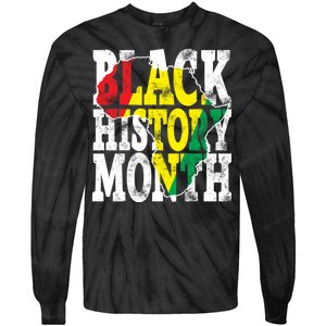 Black History Month Map Of Africa Tie-Dye Long Sleeve Shirt