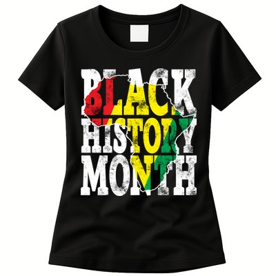Black History Month Map Of Africa Womens T-Shirt