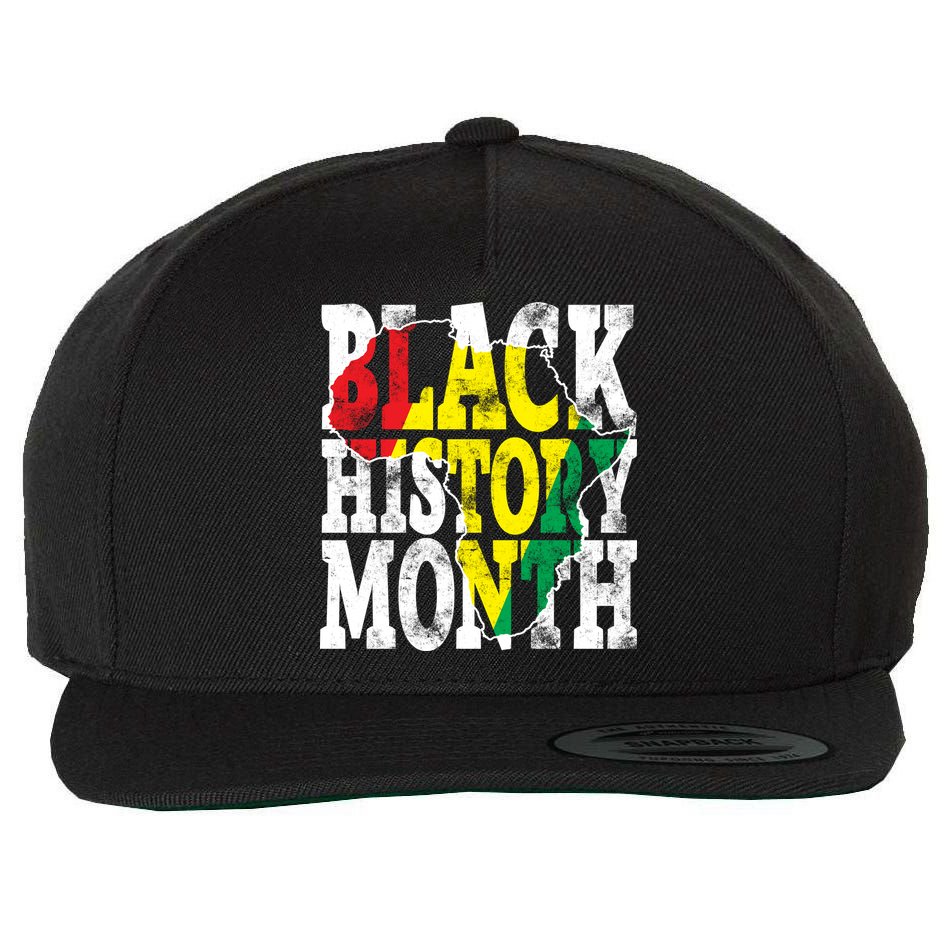 Black History Month Map Of Africa Wool Snapback Cap