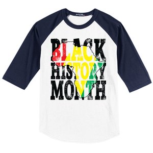 Black History Month Map Of Africa Baseball Sleeve Shirt