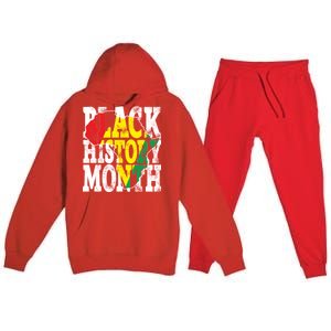 Black History Month Map Of Africa Premium Hooded Sweatsuit Set