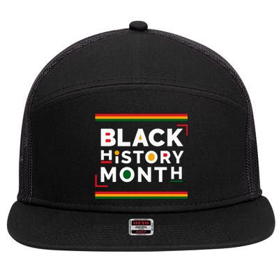 Black History Month Simple Logo 7 Panel Mesh Trucker Snapback Hat