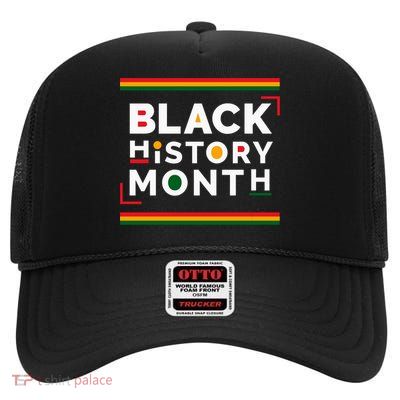 Black History Month Simple Logo High Crown Mesh Back Trucker Hat