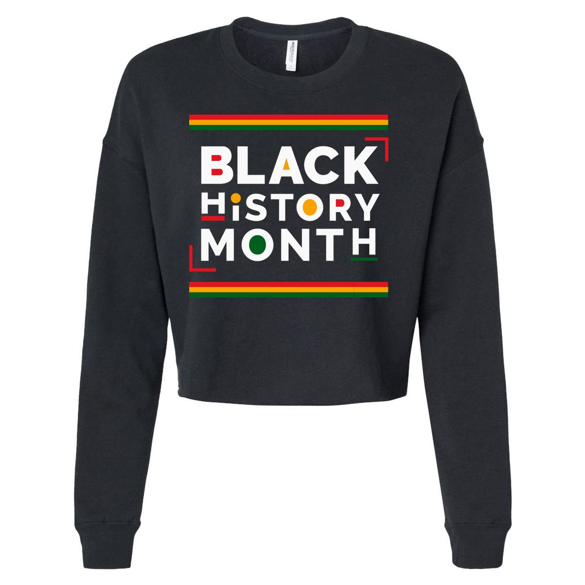 Black History Month Simple Logo Cropped Pullover Crew