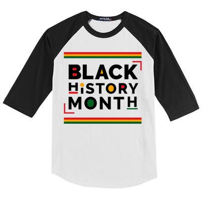 Black History Month Simple Logo Kids Colorblock Raglan Jersey