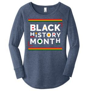 Black History Month Simple Logo Women's Perfect Tri Tunic Long Sleeve Shirt