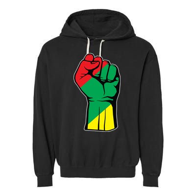 Black History Oppression Fist Garment-Dyed Fleece Hoodie