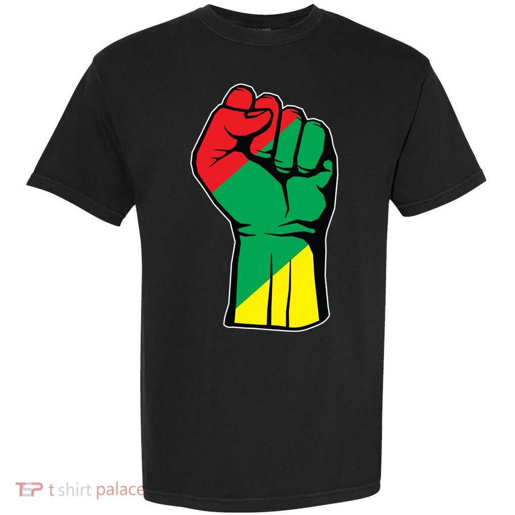 Black History Oppression Fist Garment-Dyed Heavyweight T-Shirt