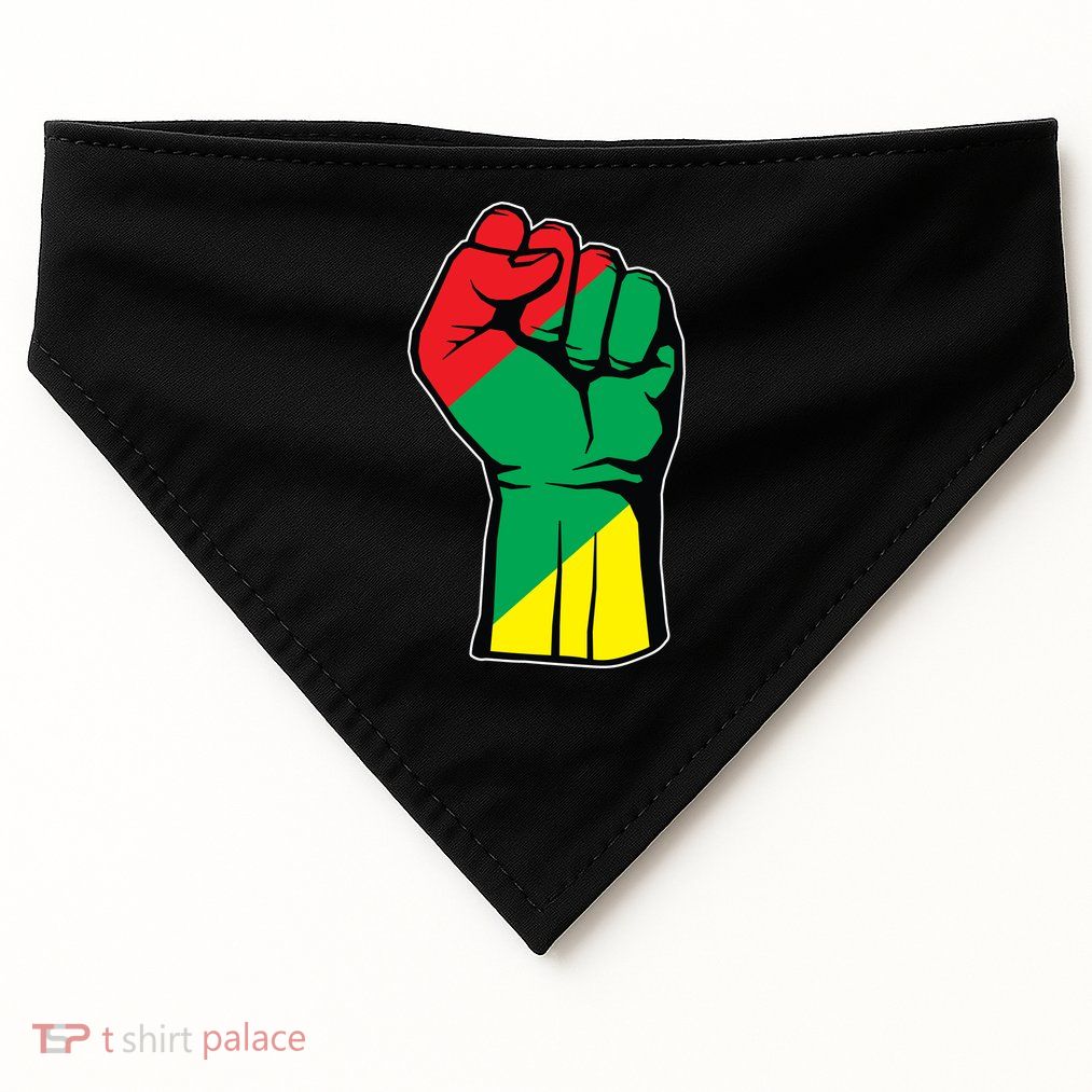 Black History Oppression Fist USA-Made Doggie Bandana