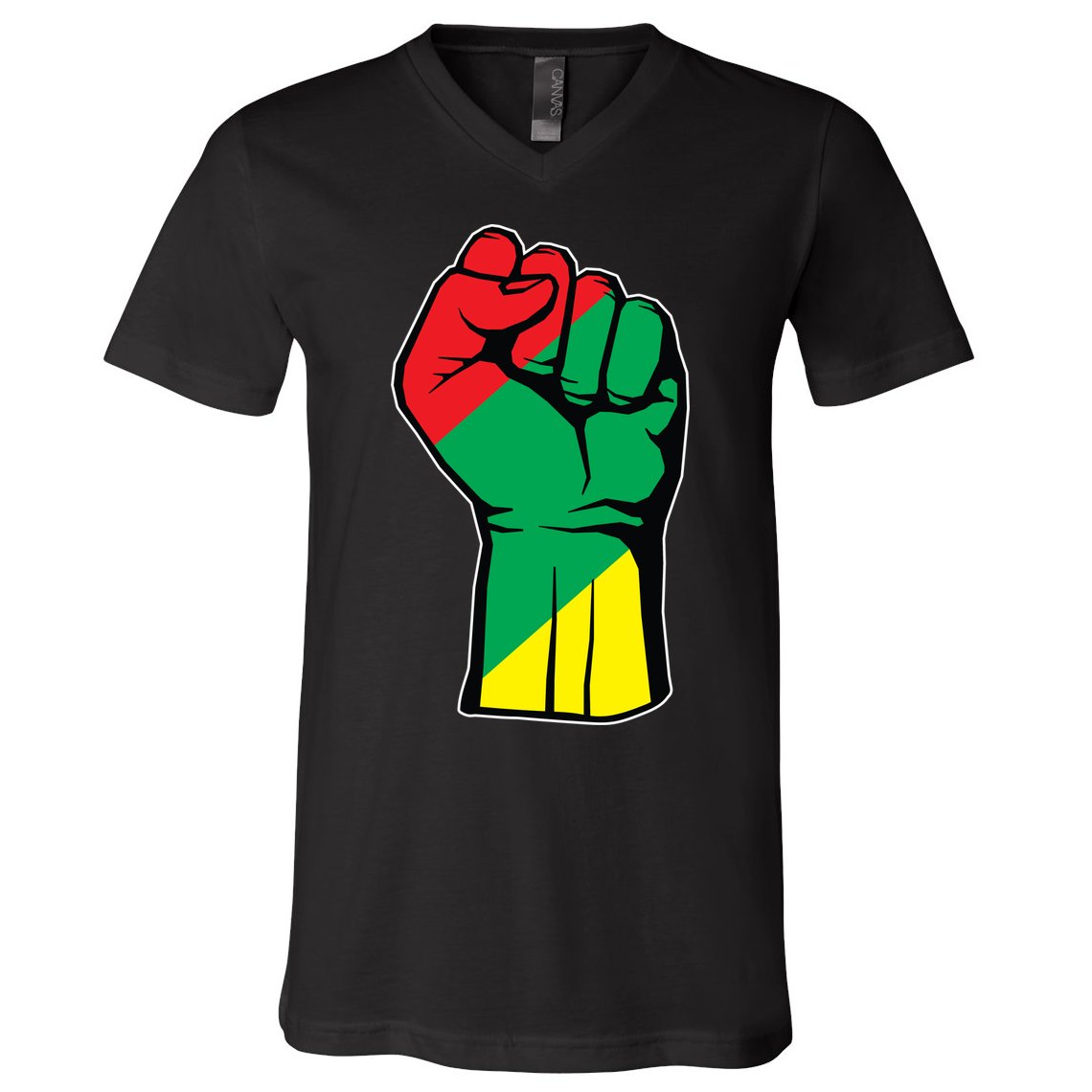 Black History Oppression Fist V-Neck T-Shirt