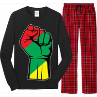 Black History Oppression Fist Long Sleeve Pajama Set