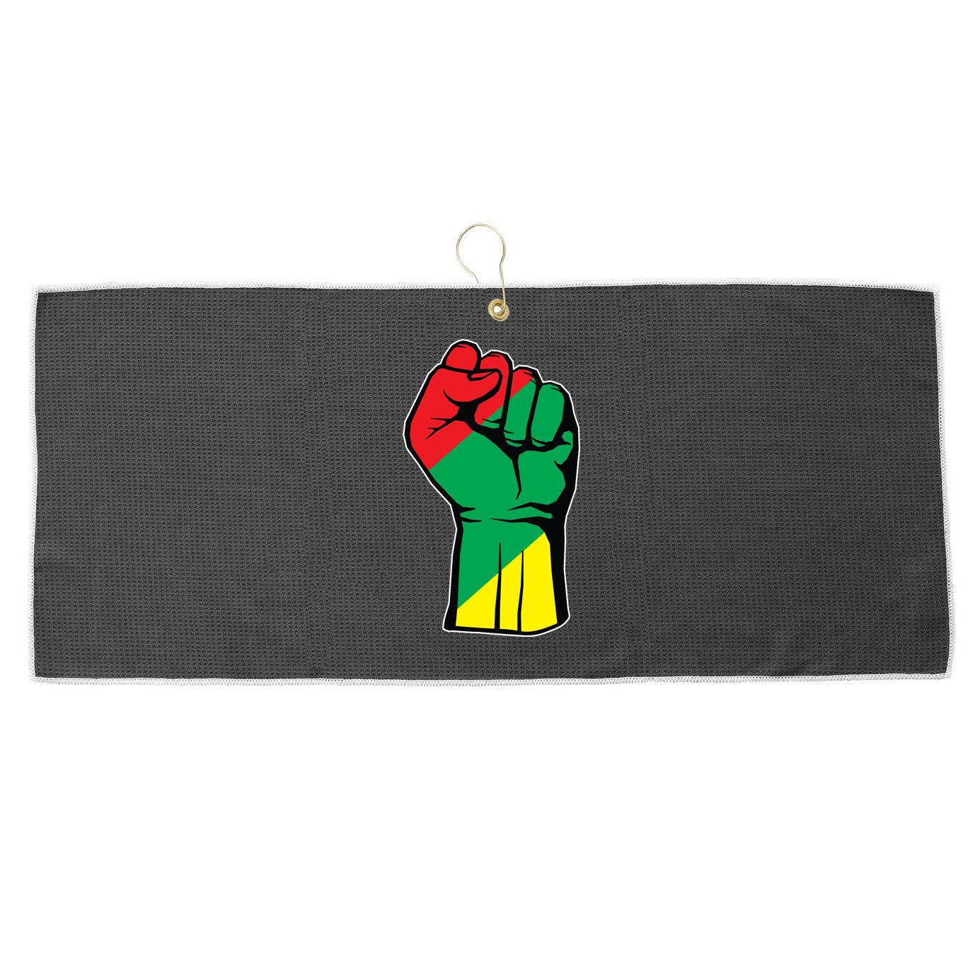 Black History Oppression Fist Large Microfiber Waffle Golf Towel
