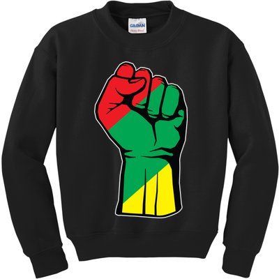 Black History Oppression Fist Kids Sweatshirt