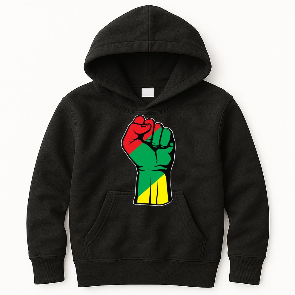 Black History Oppression Fist Kids Hoodie
