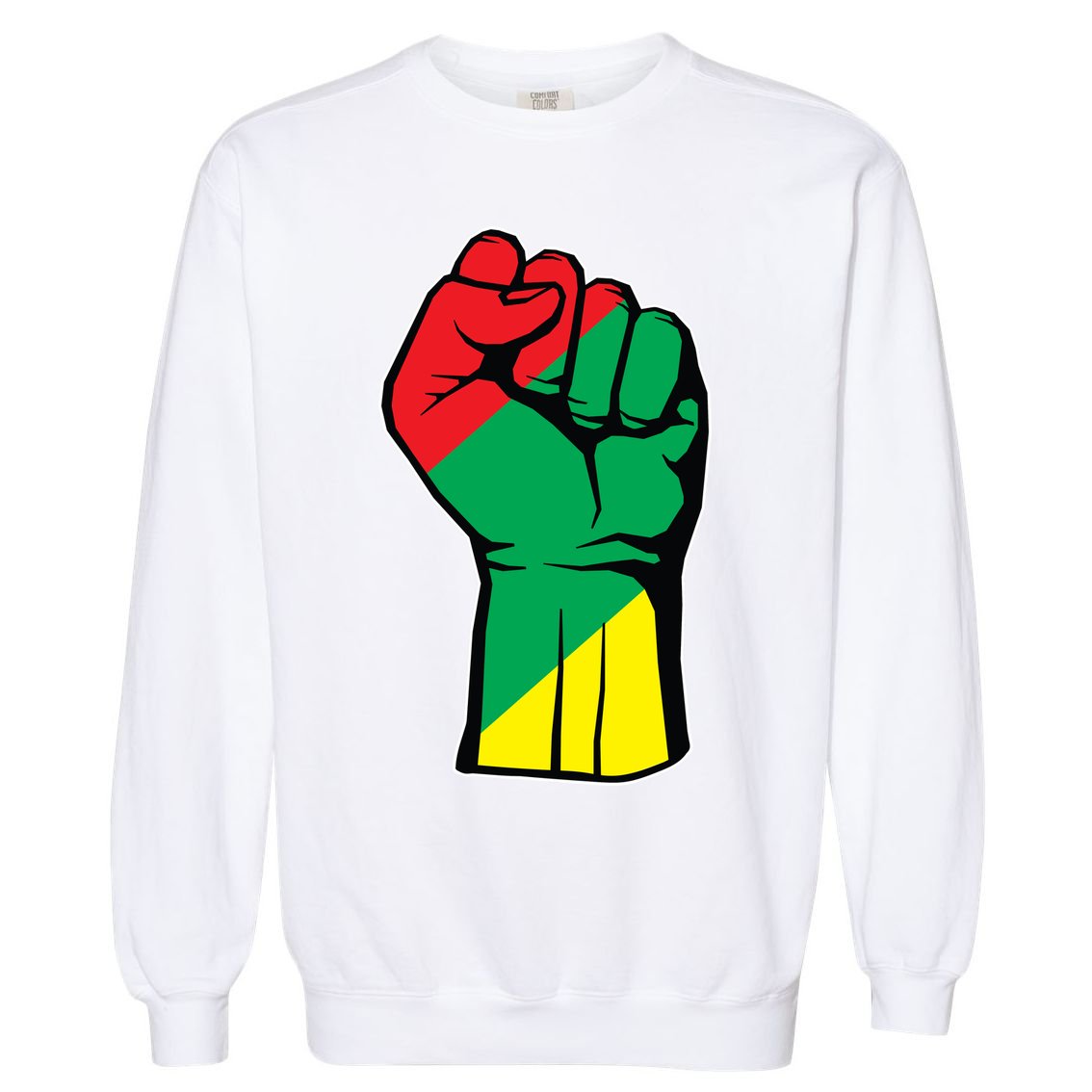 Black History Oppression Fist Garment-Dyed Sweatshirt