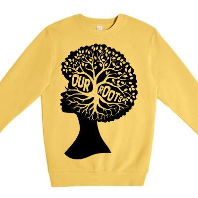 Black History Our Roots Woman Profile Premium Crewneck Sweatshirt