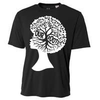 Black History Our Roots Woman Profile Cooling Performance Crew T-Shirt