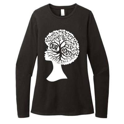 Black History Our Roots Woman Profile Womens CVC Long Sleeve Shirt