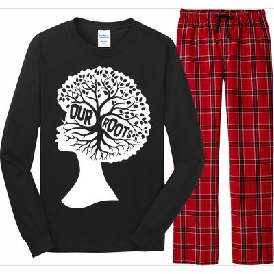 Black History Our Roots Woman Profile Long Sleeve Pajama Set