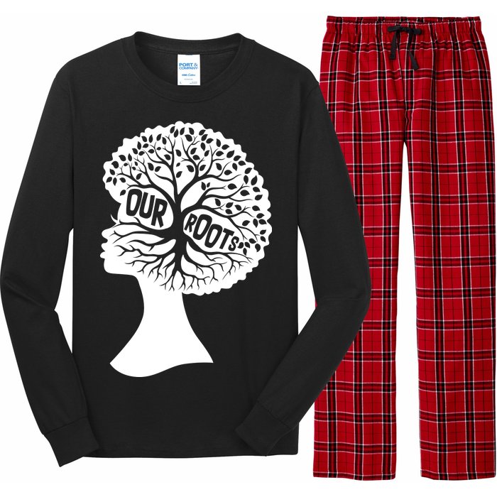 Black History Our Roots Woman Profile Long Sleeve Pajama Set