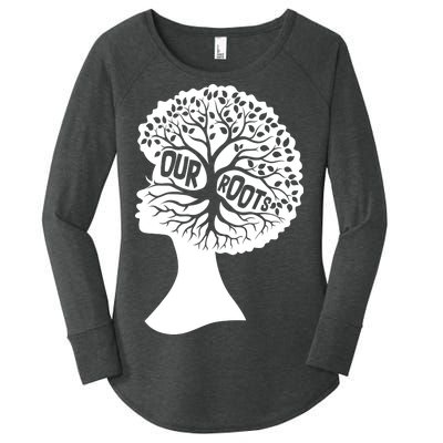 Black History Our Roots Woman Profile Women's Perfect Tri Tunic Long Sleeve Shirt