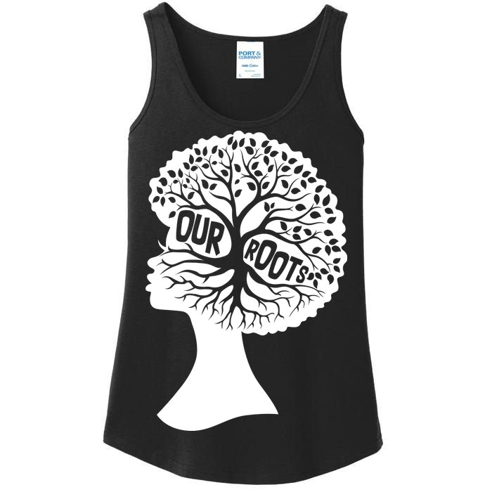 Black History Our Roots Woman Profile Ladies Essential Tank