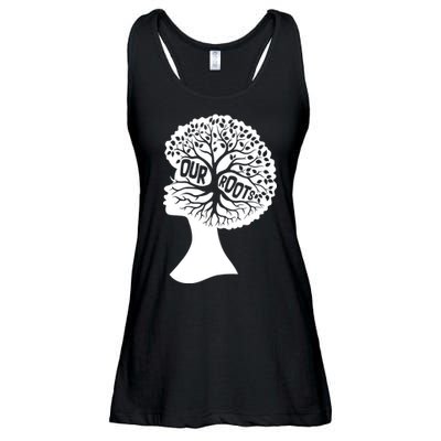 Black History Our Roots Woman Profile Ladies Essential Flowy Tank