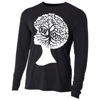 Black History Our Roots Woman Profile Cooling Performance Long Sleeve Crew