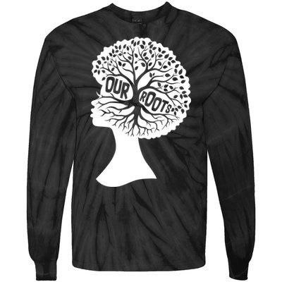 Black History Our Roots Woman Profile Tie-Dye Long Sleeve Shirt