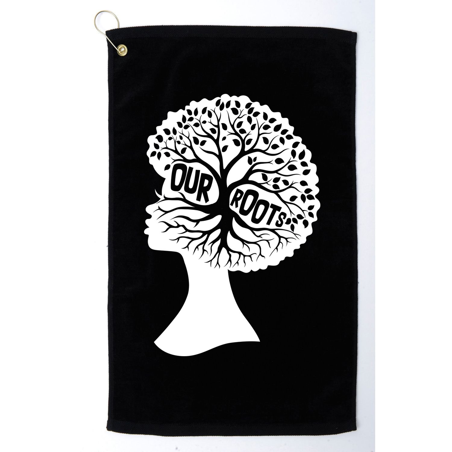 Black History Our Roots Woman Profile Golf Towel