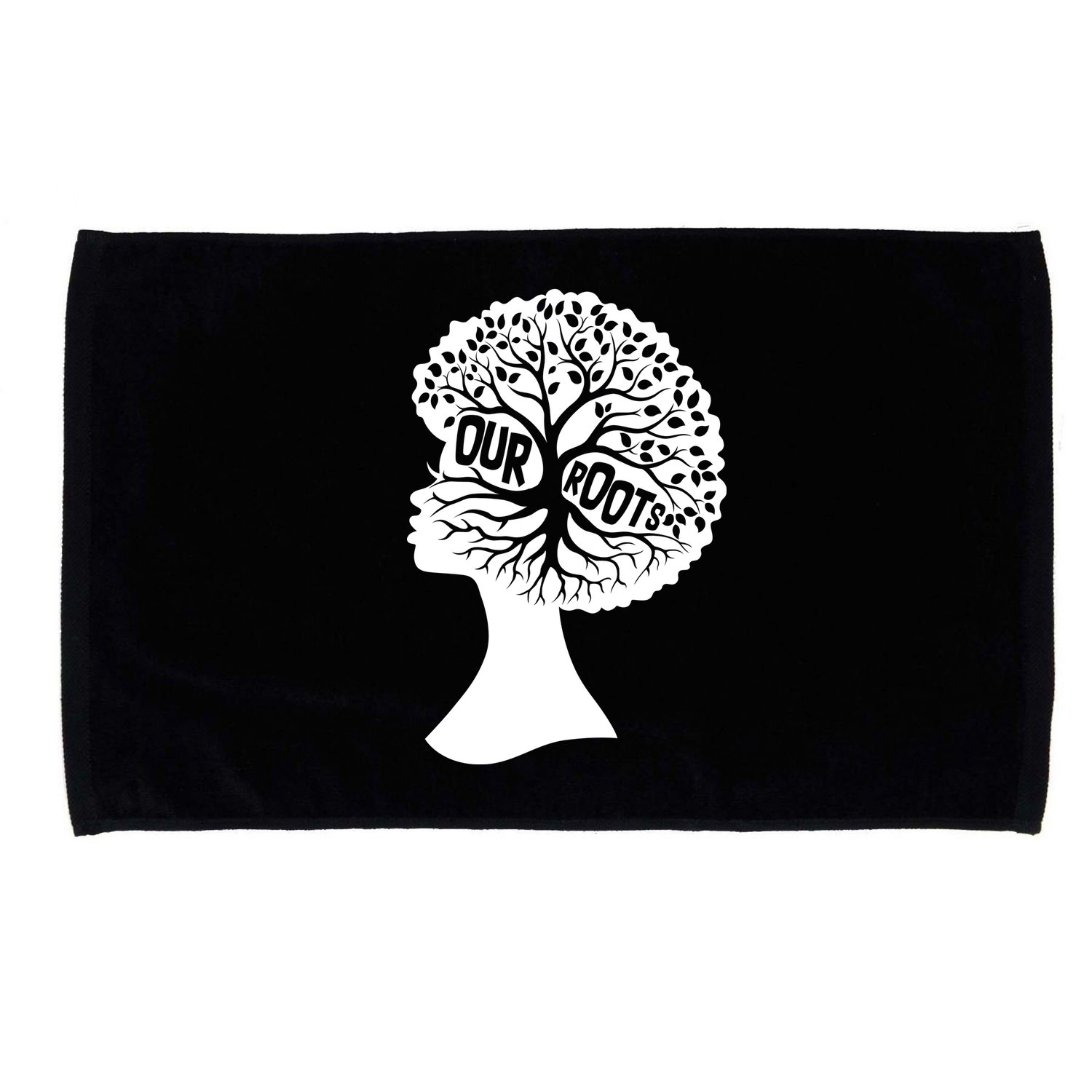 Black History Our Roots Woman Profile Microfiber Hand Towel