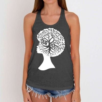 Black History Our Roots Woman Profile Women's Knotted Racerback Tank