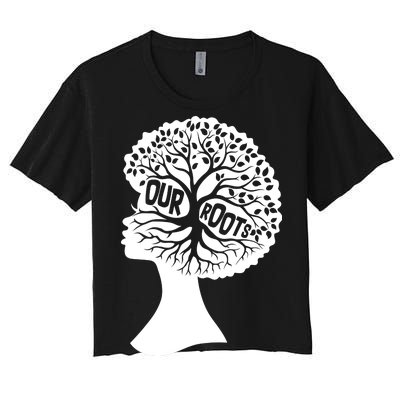 Black History Our Roots Woman Profile Women's Crop Top Tee