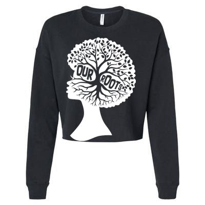 Black History Our Roots Woman Profile Cropped Pullover Crew