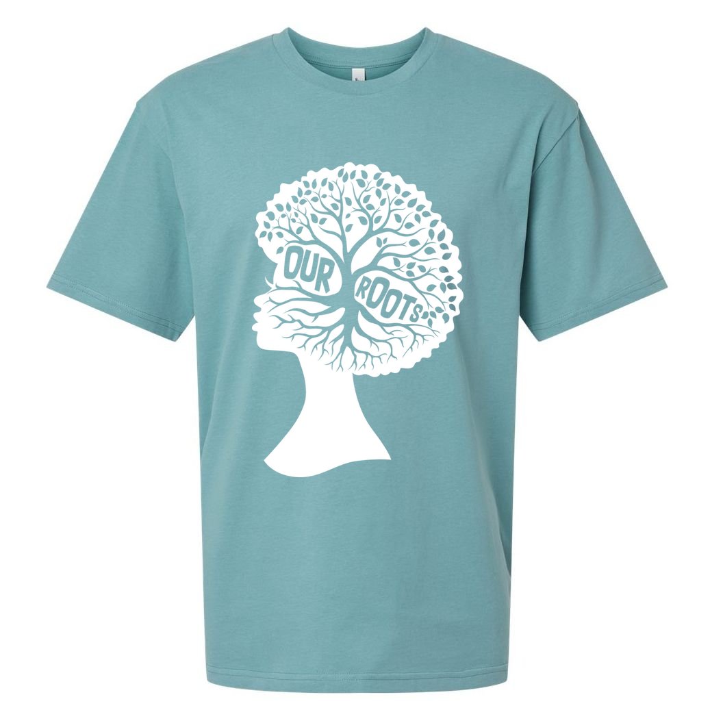 Black History Our Roots Woman Profile Sueded Cloud Jersey T-Shirt