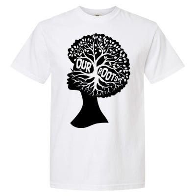 Black History Our Roots Woman Profile Garment-Dyed Heavyweight T-Shirt