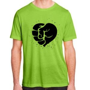 Black History Protest Fist Heart Adult ChromaSoft Performance T-Shirt