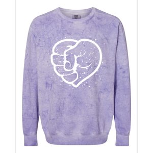 Black History Protest Fist Heart Colorblast Crewneck Sweatshirt