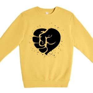 Black History Protest Fist Heart Premium Crewneck Sweatshirt