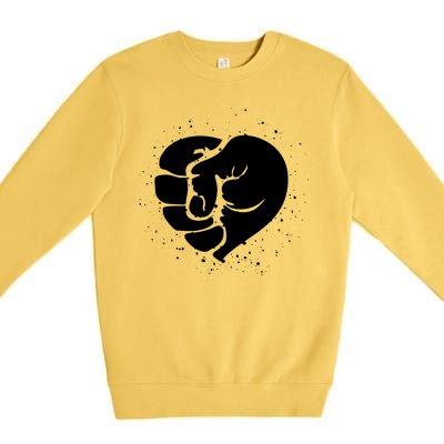 Black History Protest Fist Heart Premium Crewneck Sweatshirt