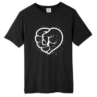 Black History Protest Fist Heart Tall Fusion ChromaSoft Performance T-Shirt