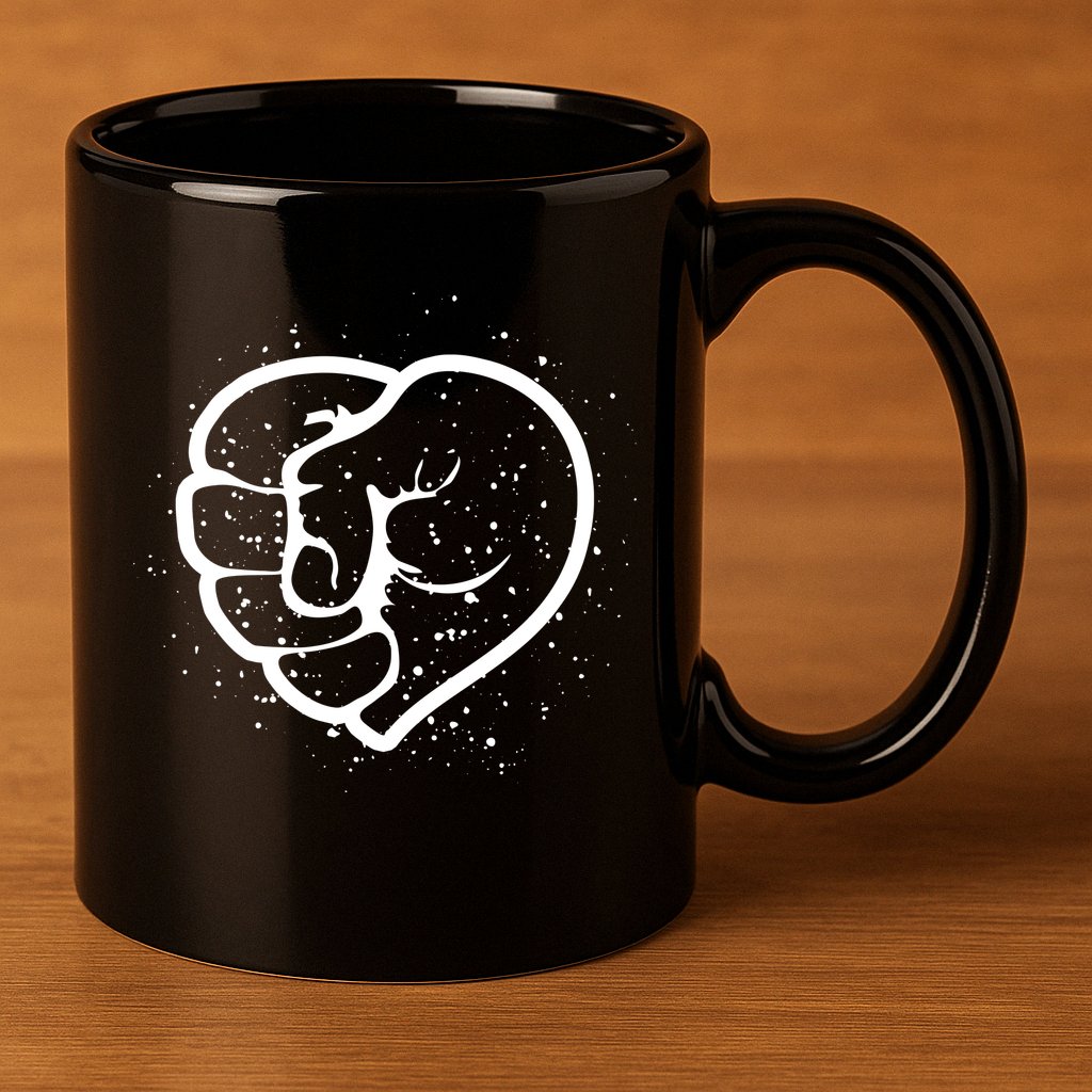 Black History Protest Fist Heart 11oz C Handle Ceramic Mug