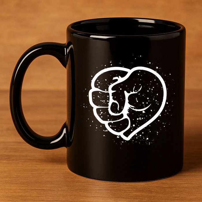 Black History Protest Fist Heart 11oz C Handle Ceramic Mug