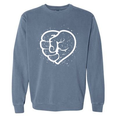 Black History Protest Fist Heart Garment-Dyed Sweatshirt