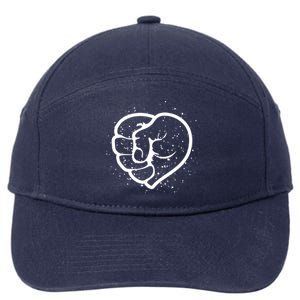 Black History Protest Fist Heart 7-Panel Snapback Hat