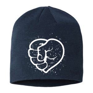 Black History Protest Fist Heart Sustainable Beanie