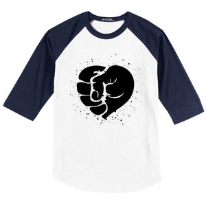 Black History Protest Fist Heart Baseball Sleeve Shirt